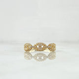 Ring GC 1.8gr / T7 / White Zircons Yellow Gold 18K