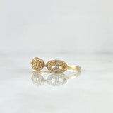Anillo GC 2.05gr / T8 / Circones Blancos Oro Amarillo 18K *