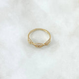 Anillo GC 2.05gr / T8 / Circones Blancos Oro Amarillo 18K *