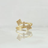 Parallel Robbery Ring 1.7gr / T6 1/2 / White Zircons Yellow Gold 18K ©