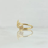 Parallel Robbery Ring 1.7gr / T6 1/2 / White Zircons Yellow Gold 18K ©