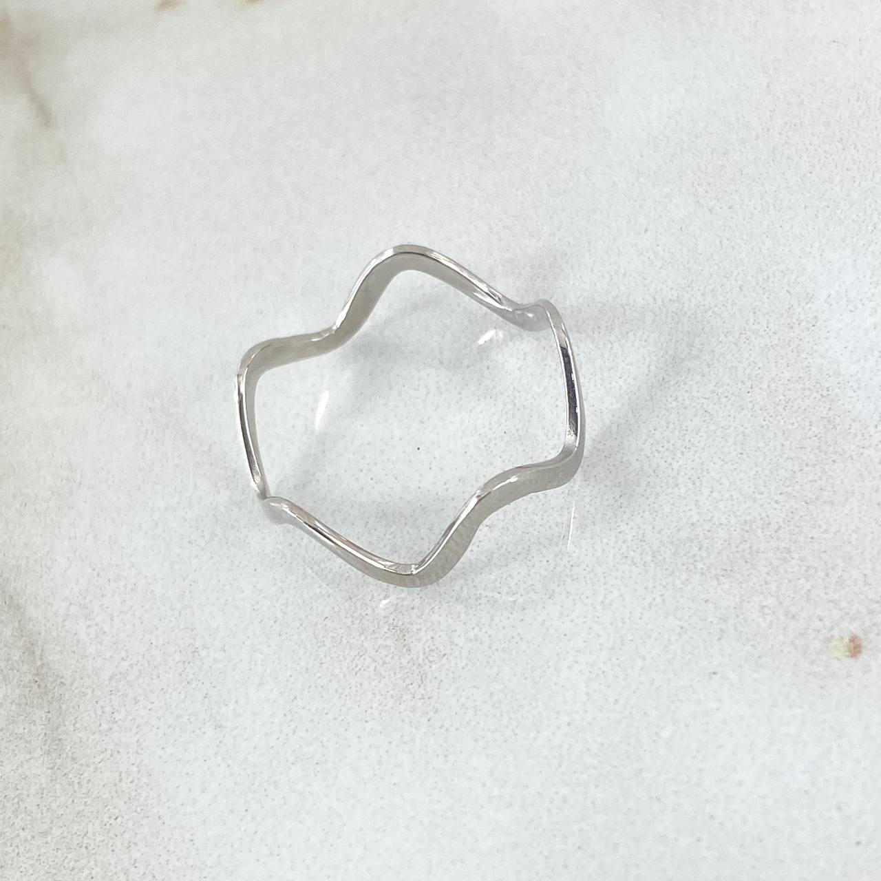 Anillo Zig - Zag 0.85gr / T4 3/4 / Oro Blanco 18K ©