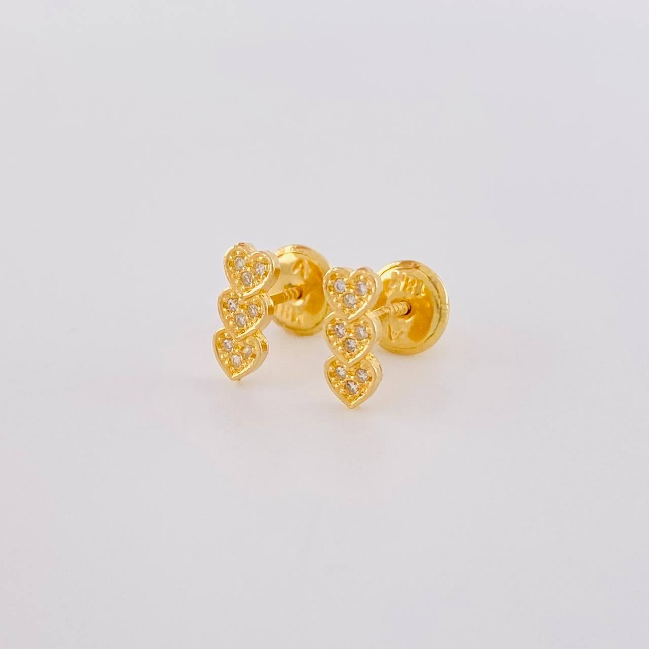 Topos Linea Corazon Tupido 0.85g / in / 8.2mm Oro Amarillo 18K