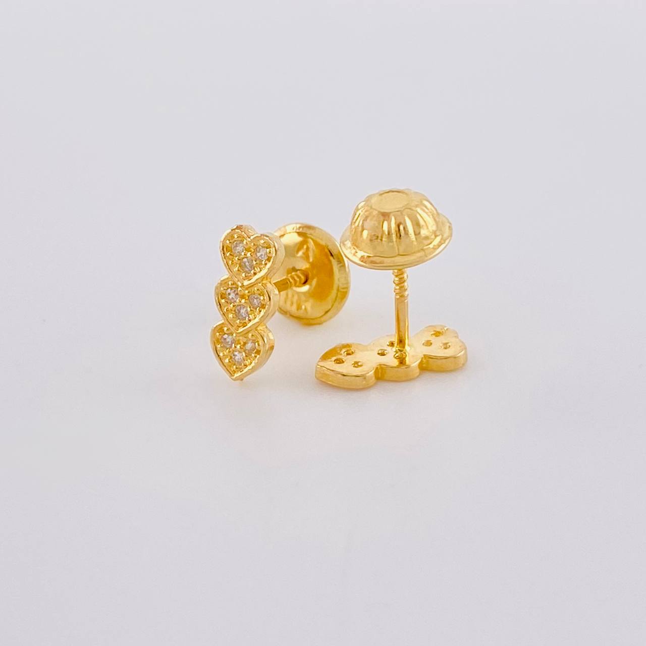 Topos Linea Corazon Tupido 0.8g / in / 8.2mm Oro Amarillo 18K