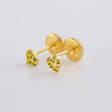 Stud Earrings Heart Dense 0.55g / in / 4.8mm Yellow Gold 18K