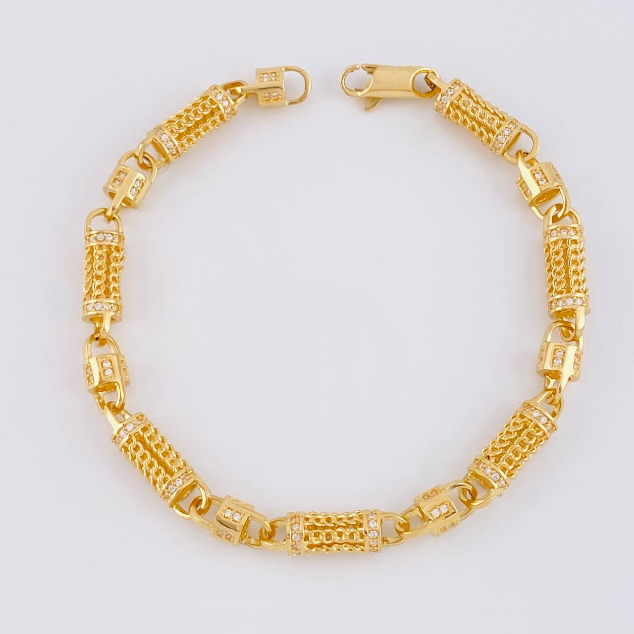 Pulso Rustica Maya Cilindrica 18.4g / 8 in / 5.5mm Oro Amarillo 18K