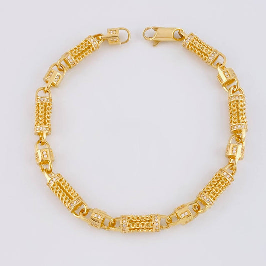 Pulso Rustica Maya Cilindrica 18.4g / 8 in / 5.5mm Oro Amarillo 18K