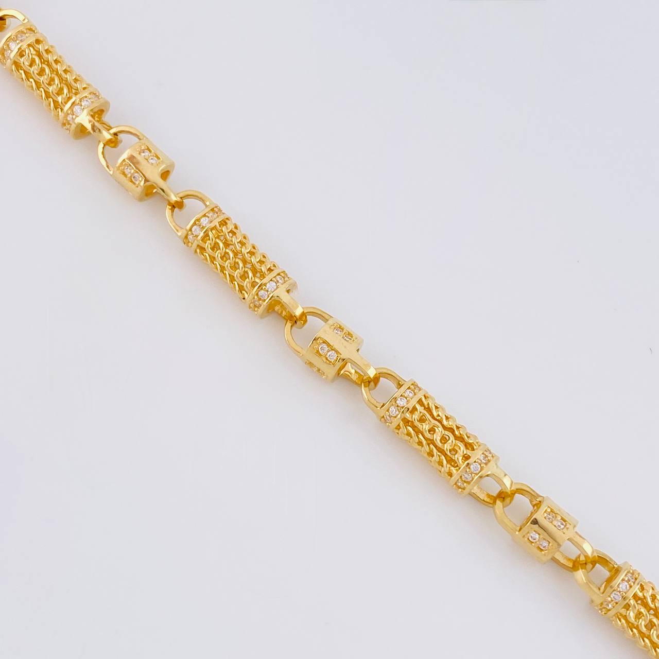 Pulso Rustica Maya Cilindrica 18.4g / 8 in / 5.5mm Oro Amarillo 18K