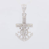 Dije Ancla Timon Cruz Cristo 4.5g / 1 1/4 in Oro Blanco 18K