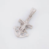 Dije Ancla Timon Cruz Cristo 4.5g / 1 1/4 in Oro Blanco 18K