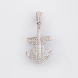 Dije Ancla Timon Cruz Cristo 4.5g / 1 1/4 in Oro Blanco 18K
