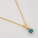 Rolo Chain Set + Turkish Eye Pendant / 1.65g / 18 in Yellow Gold 18K