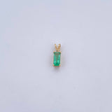 Dije Rectangulo 0.45gr / 1.1cm / Esmeralda 34 Pts Oro Amarillo 18K (Joya) &