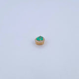 Dije Corazon 0.65gr / 0.6cm / Esmeralda 33 Pts Diamantes 11 Pts Oro Amarillo 18K (Joya) &