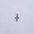 Pendant Cross 0.35gr / 1.3cm / Sapphires 18 Pts 18K Yellow Gold (Jewel) &