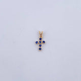 Pendant Cross 0.35gr / 1.3cm / Sapphires 18 Pts 18K Yellow Gold (Jewel) &