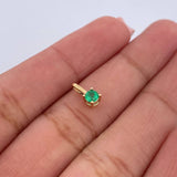 Pendant Round 0.3gr / 0.7cm / Emerald 7 Pts 18K Yellow Gold (Jewel) &