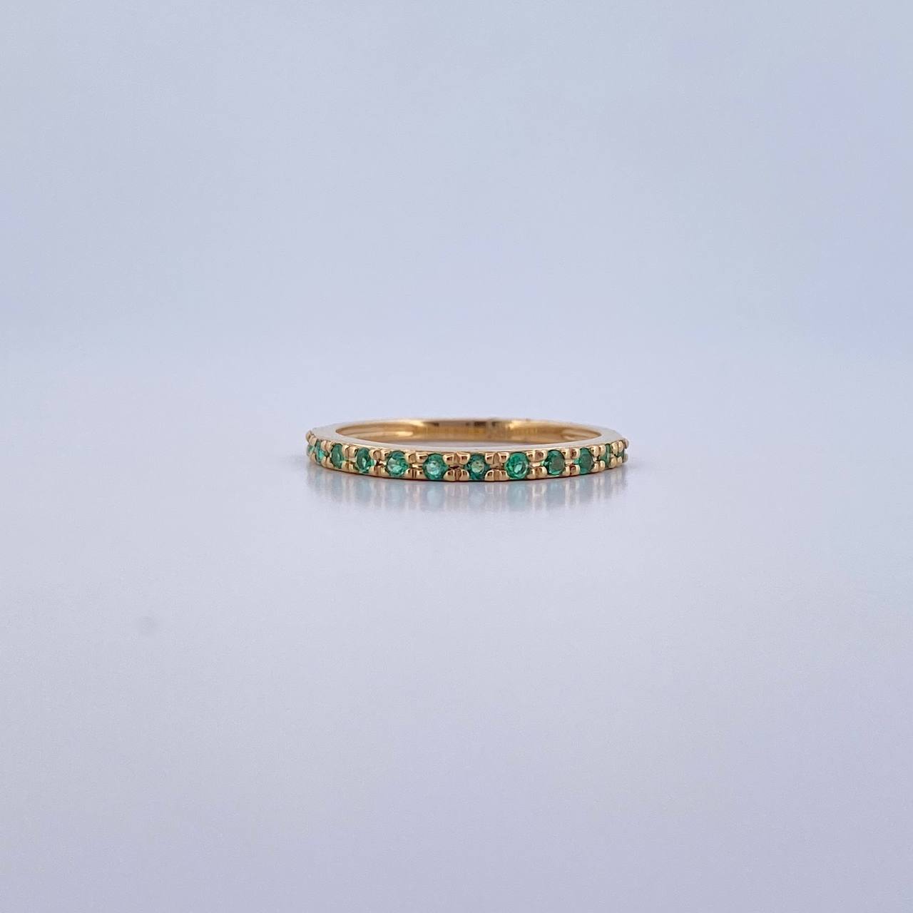 Ring Band Churumbela 1.5gr / T5 1/4 / Emeralds 12 Pts 18K Yellow Gold (Jewel) &