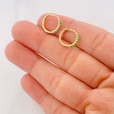 Candongas Tupida Esmeraldas 14pts 1.3g / 1/2 in Oro Amarillo 18K