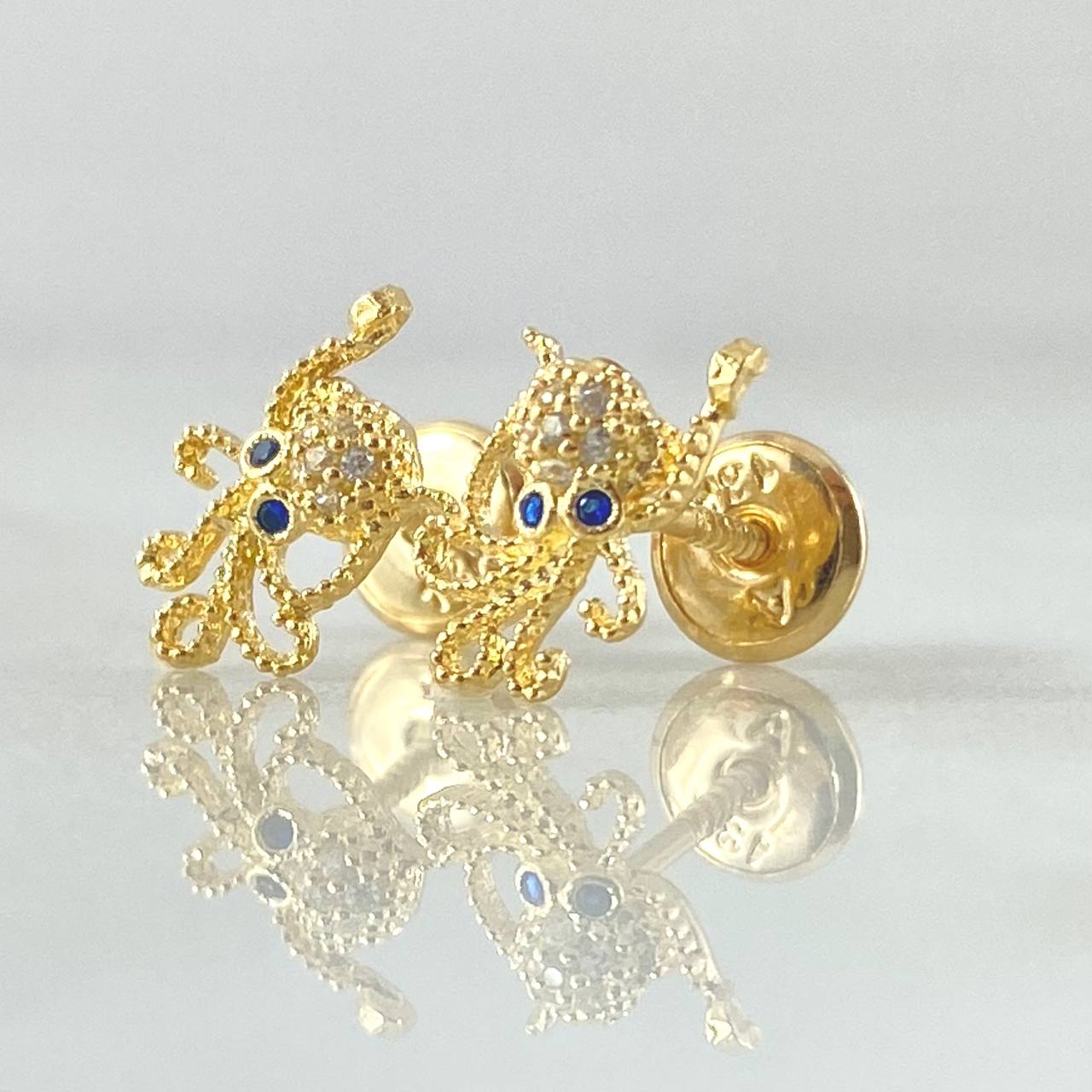 Octopus Stud Earrings 1.1gr / 18K Gold*