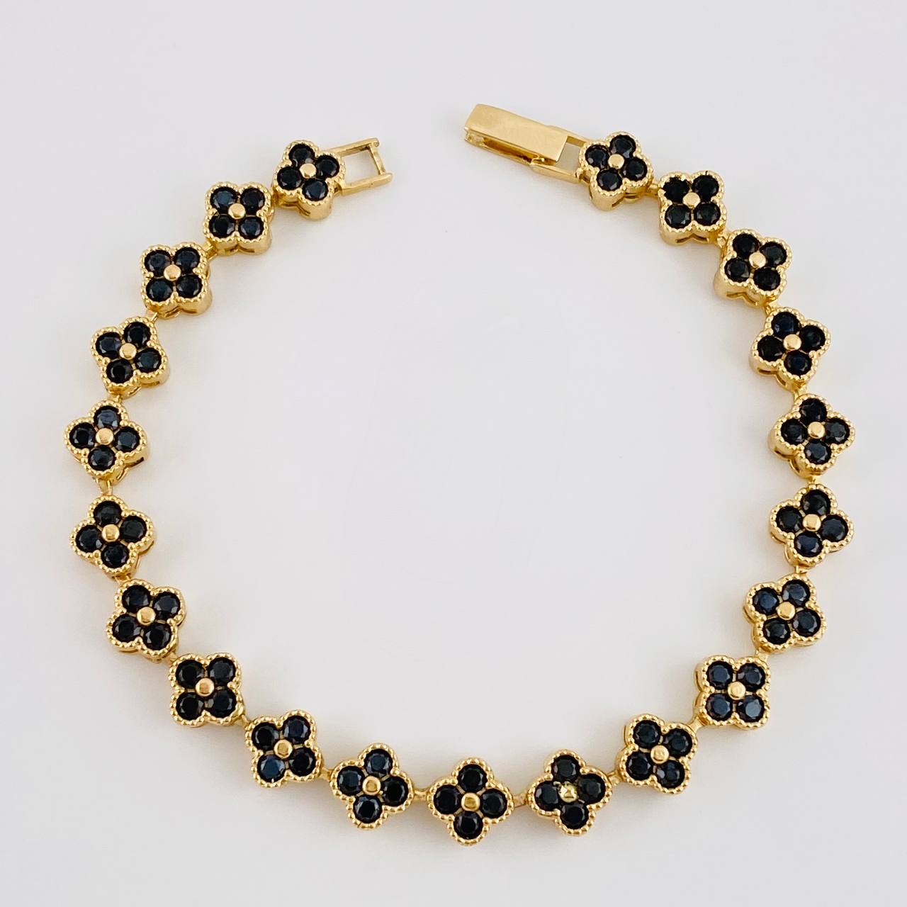 Tennis Bracelet Clover 15.45 g / 7 1/2 in / 7.9 mm Yellow Gold 18K
