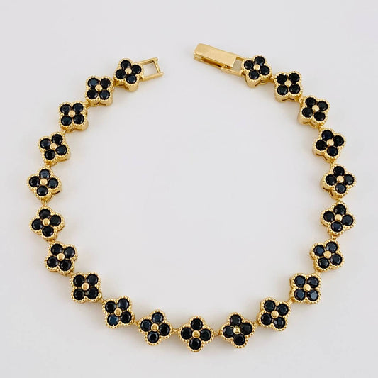 Tennis Bracelet Clover 15.45 g / 7 1/2 in / 7.9 mm Yellow Gold 18K