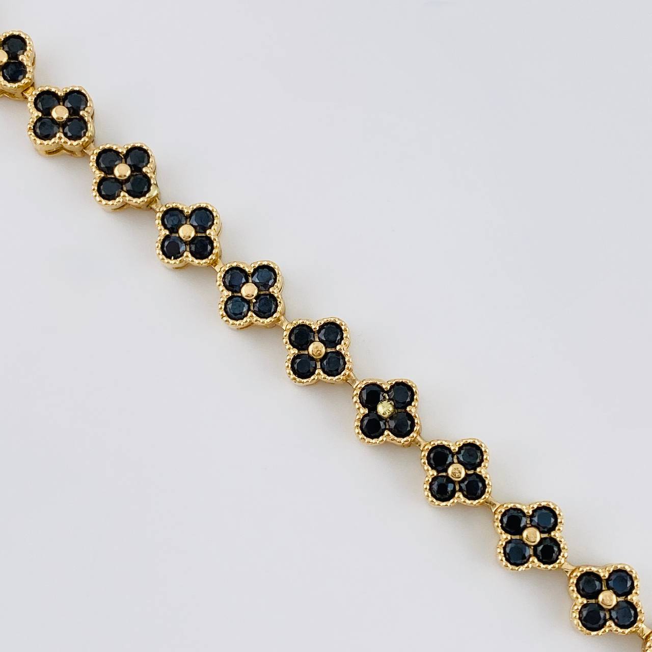Tennis Bracelet Clover 15.45 g / 7 1/2 in / 7.9 mm Yellow Gold 18K