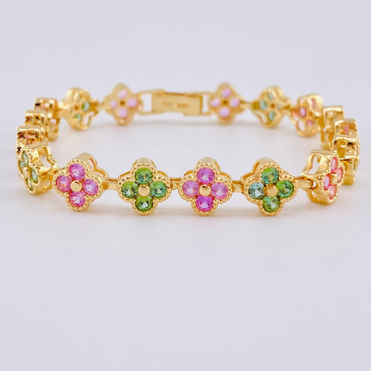 Tennis Bracelet Clover 13.5 g / 6 1/2 in / 7.8 mm 18K Yellow Gold