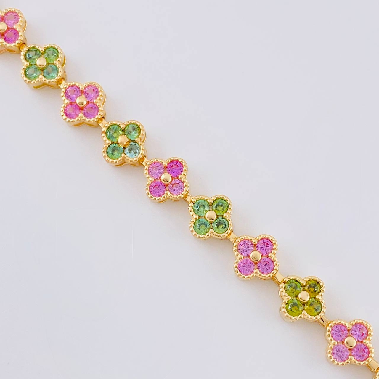 Tennis Bracelet Clover 13.5 g / 6 1/2 in / 7.8 mm 18K Yellow Gold