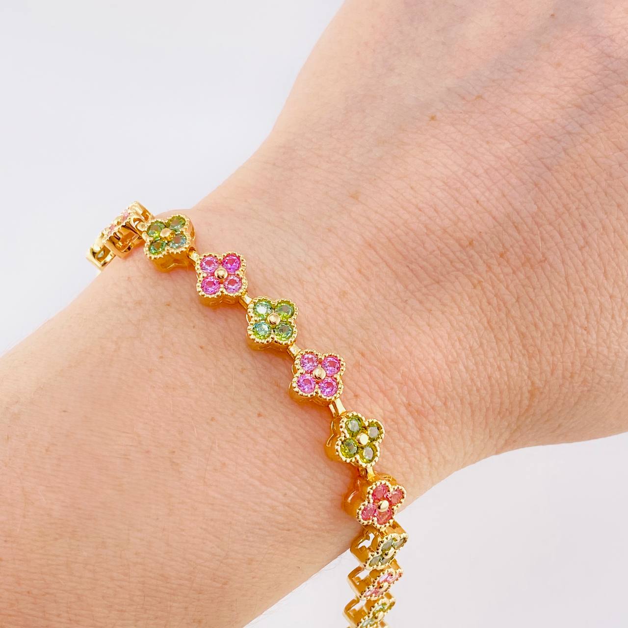 Tennis Bracelet Clover 13.5 g / 6 1/2 in / 7.8 mm 18K Yellow Gold