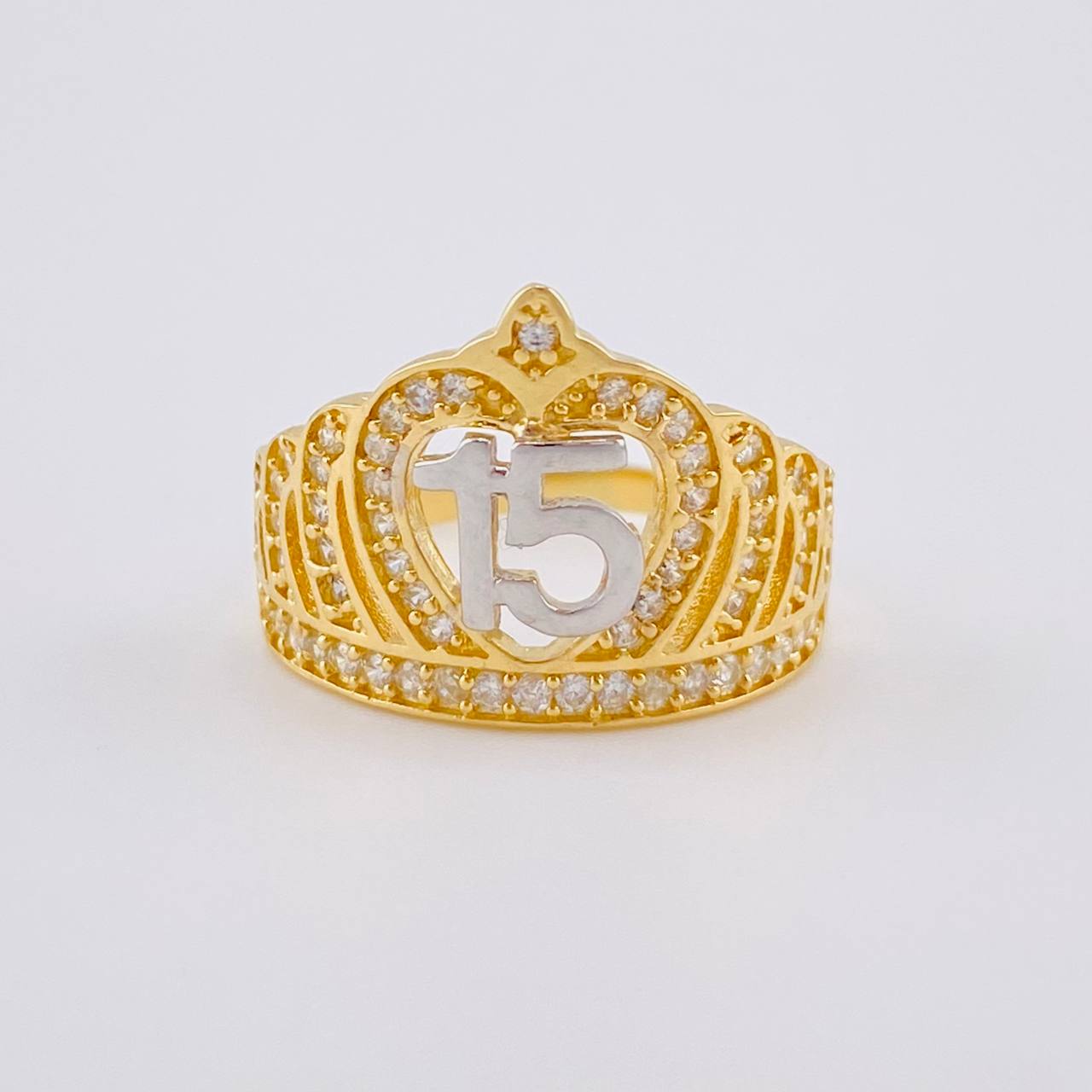 Ring 15'S Crown 3.6 g / T6 1/2 Two Yellow White Gold 18K