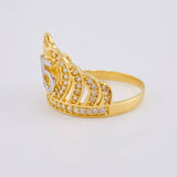 Ring 15'S Crown 3.6 g / T6 1/2 Two Yellow White Gold 18K