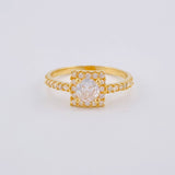 Rectangular Solitaire Ring 2.6 g / T7 1/4 Yellow Gold 18K