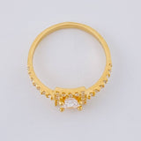 Rectangular Solitaire Ring 2.6 g / T7 1/4 Yellow Gold 18K