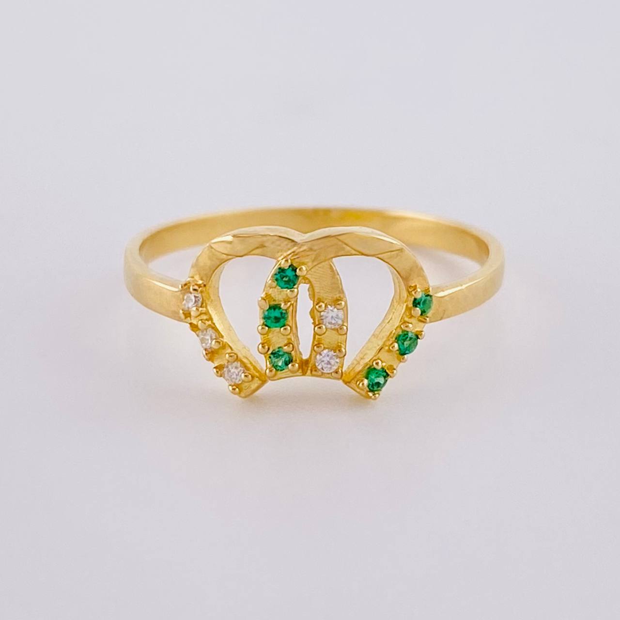 Double Horseshoe Ring 1.55 g / T5 1/2 18K Yellow Gold