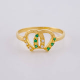 Double Horseshoe Ring 1.55 g / T5 1/2 18K Yellow Gold