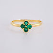 Anillo Flor Trebol 1.4 g / T7 3/4 Oro Amarillo 18K