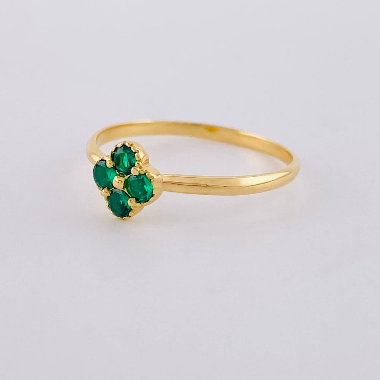 Four-Leaf Clover Flower Ring 1.25 g / T7 18K Yellow Gold