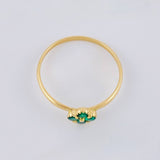 Anillo Flor Trebol 1.4 g / T7 3/4 Oro Amarillo 18K