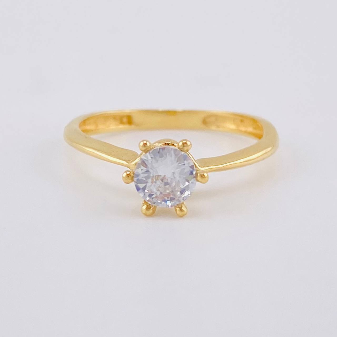 Solitaire Ring Six Prongs 2.15 g / T6 1/4 Yellow Gold 18K