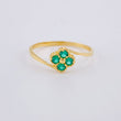 Clover Flower Ring Inverted Line 1.2 g / T8 1/4 Yellow Gold 18K