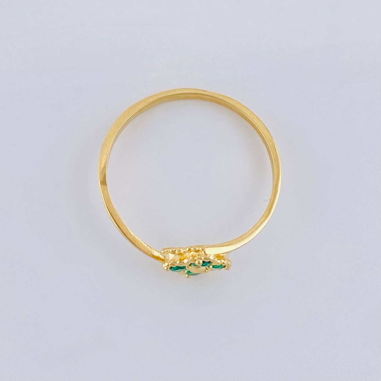 Clover Flower Ring Inverted Line 1.2 g / T8 1/4 Yellow Gold 18K