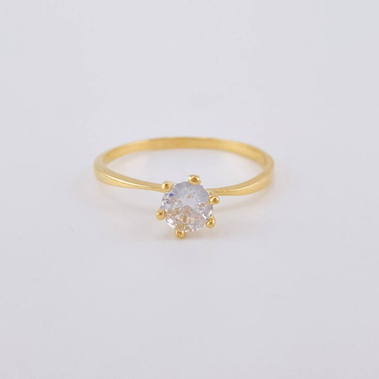 Anillo Solitario Seis Garras 1.55 g / T7 Oro Amarillo 18K