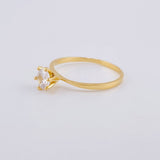 Solitaire Ring Six Prongs 1.55 g / T7 1/2 Yellow Gold 18K