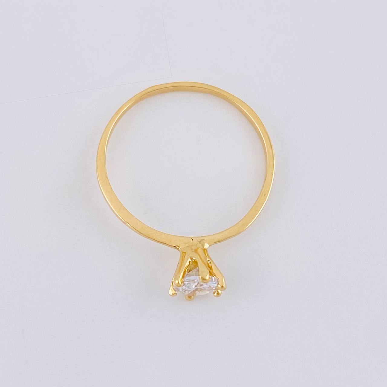 Solitaire Ring Six Prongs 1.55 g / T7 1/2 Yellow Gold 18K