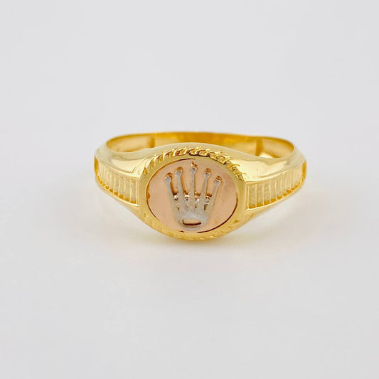 Crown Ring Striped 3.3 g / T10 Three Golds 18K