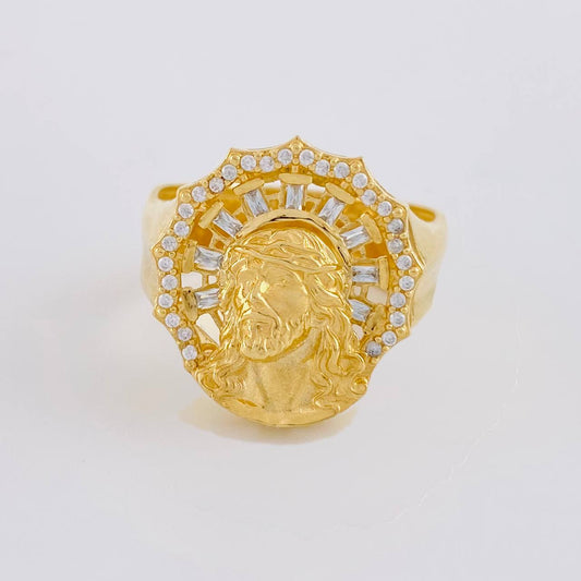 Christ Face Ring 8.05 g / T9 1/4 18K Yellow Gold
