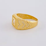 Square Ring with Descending Arrows 5.95 g / T10 18K Yellow Gold
