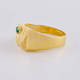 Diagonal Line Signet Ring 4.45 g / T9 1/2 18K Yellow Gold