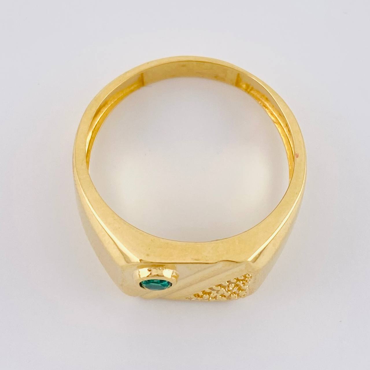 Diagonal Line Signet Ring 4.45 g / T9 1/2 18K Yellow Gold